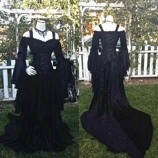 Gothic Style Sleeping Beauty Black Wedding Dresses Off Shoul