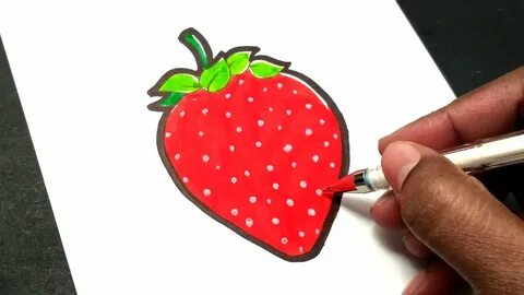 Strawberry drawing ll Very easy for kids ll Sketch pen - You