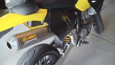 Suzuki DRZ400e Stock Exhaust vs. FMF Full Exhaust - YouTube