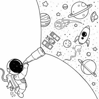 Premium Vector Cute astronaut cartoon Space drawings, Cute d