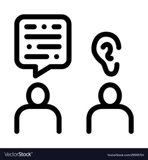 Speak and listen icon outline Royalty Free Vector Image