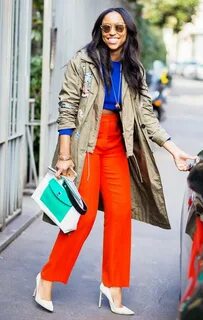 50 Fresh Outfit Ideas Totally Worth Copying Red wide leg pan