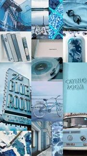 Wallpaper, background, collage, aesthetic, music, color, blu