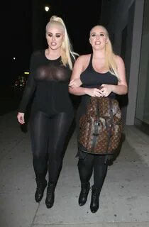 Kristina and Karissa Shannon in black transparent outfits cl