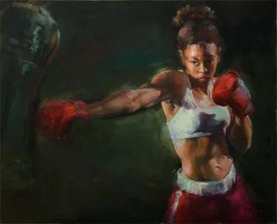 "Daily Drill" by Julie Snyder Painting of girl, Female art p