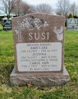 gravestone of Carol Ann Susi, and her parents Amilcare & Jus