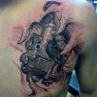 50 Engine Tattoos For Men - Motor Design Ideas