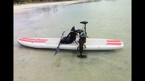 2 Electric Trolling motors mounted on Saturn iSUP inflatable