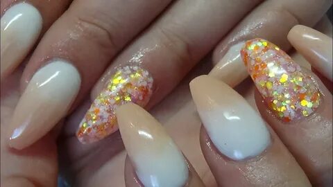 peach ombre acrylic nails - YouTube