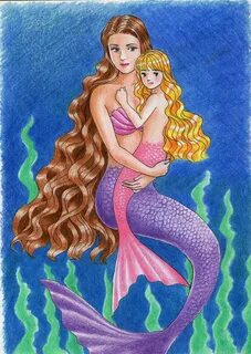 mermaid's daughter by hananovie on DeviantArt Mermaid painti