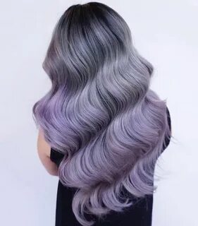 Gorgeous smoky gray hair color with purple ombre hair and dr