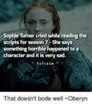 Sophie Turner Cried While Reading the Scripts for Season 7-S