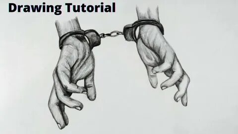 how to draw handcuffs hands very easy pencil drawing - step 