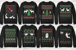 100 Ugly Christmas Sweater Vector Designs Pack, Knitted Font