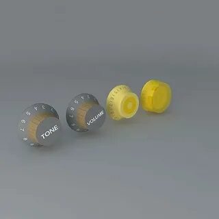 Guitar knobs free 3D model CGTrader