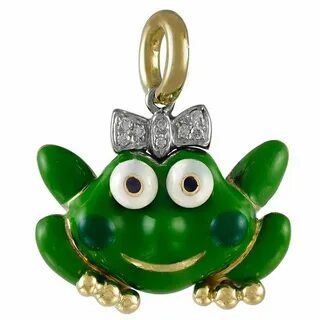 Aaron Basha Enamel Gold Princess Frog Charm at 1stDibs