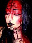 Voodoo witch doctor sorcerer makeup face paint woman girl cu