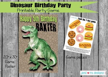 Party Game Feed the TRex Printable Game Dinosaur Birthday Et