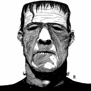 Frankenstein by Ben Basso * Frankenstein art, Comic face, Fa