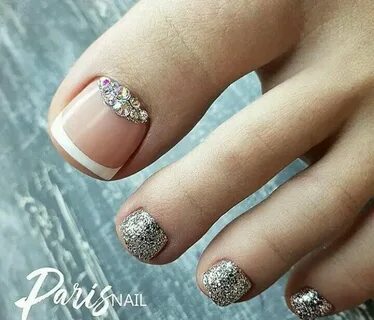 French Rhinestone ToeNails Toe nails, Cute toe nails, Beauti