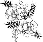 Flower Stem Clipart Black And White - Png Download - Full Si