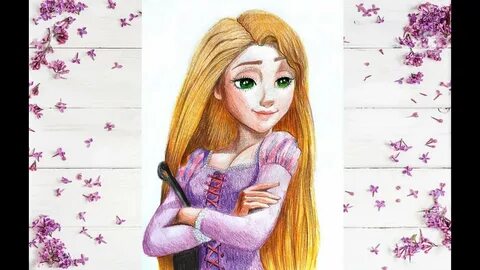 Tangled Rapunzel Speed Drawing Рисую Рапунцель - YouTube