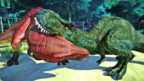 T-Rex Vs Acrocanthosaurus Vs Indominus Rex - Breakout! Juras