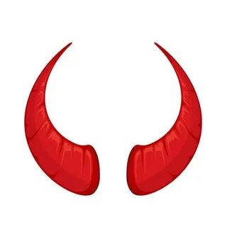 Devil Horns Isolated On White Background, Red And Black Devi