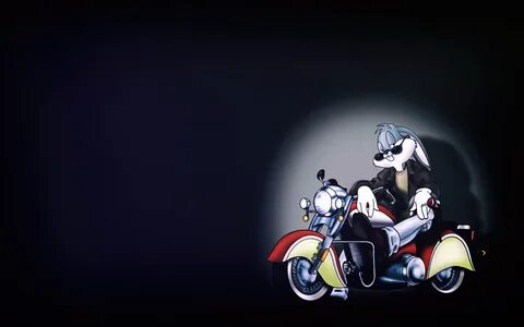 Скачать обои Кролик, Мотоцикл, Мультфильм, Looney Tunes, Баг