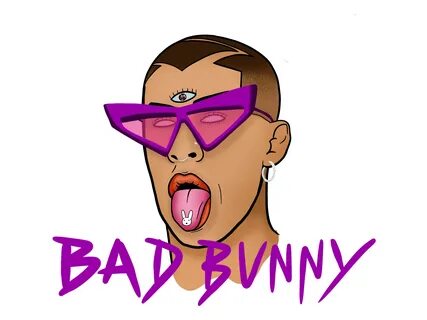 Bad Bunny Sticker Bunny painting, Bunny art, Bunny drawing