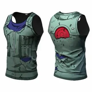 Kakashi Hatake Konoha Damaged Green Flak Jacket 3D Workout T