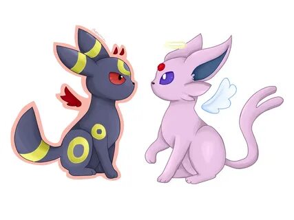 Umbreon and Espeon : Angel and Demon by Riolu4aural on Devia