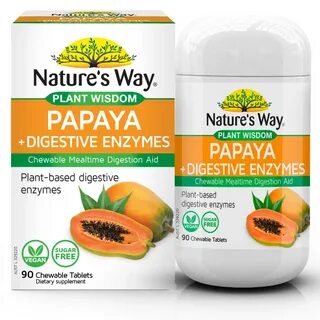Plant Wisdom Papaya +Digestive Enzyme Chewable Tablets 90s -