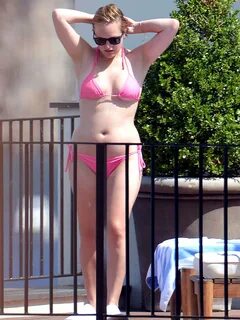 Elisabeth Moss wearing a Bikini on a Balcony in Capri