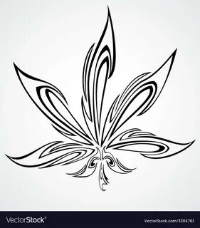 Marijuana leaf tattoo design Royalty Free Vector Image