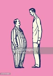 Short Fat Man and Tall Thin Man vector images