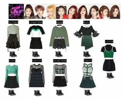 TWICE - LIKE OOH AHH 💜 💙 💚 💛 ❤ Kpop fashion outfits, Korean 