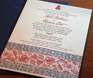 Indian Letterpress Wedding Card - Padma Letterpress wedding,