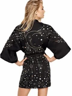 VS DREAM ANGELS Black Lace Kimono Robe NWT up to 60% discoun