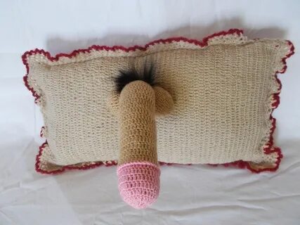 Cute Penis or Vagina Crochet Pillow Knitted Handmade Sex Adu