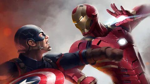 Обои Железный человек, Капитан Америка, супергерой, комиксы 