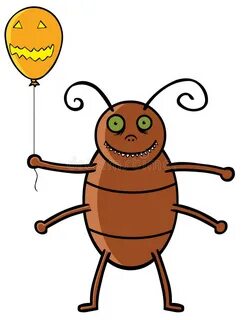 Ballon Halloween удерживания таракана Иллюстрация вектора - 