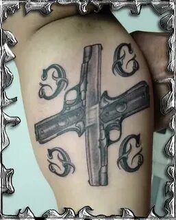 Gangster Tattoo - Wonderful Gangsta Guns Designs