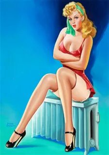 Red Appeal Girl Pop Art Pin Up Vintage Poster Classic Retro 