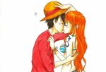 One Piece Luffy And Nami Kiss One Piece Wallpaper