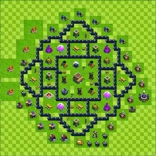 Tipe Defense Base Layout Town Hall Level 8 Clash of Clans - 