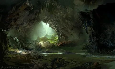 ArtStation - cave 2, HeeWann Kim Fantasy art landscapes, Fan