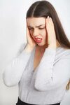 Woman in Pain. Beautiful Girl Feeling Toothache, Jaw, Neck P