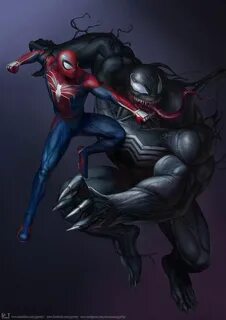 Spiderman vs Venom, minsung seo on ArtStation at https://www