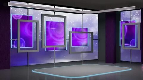 news tv studio set - virtual: стоковое видео (без лицензионн